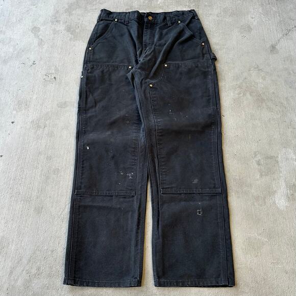 Vintage Y2K Carhartt black double knee work wear carpenter pants - Picture 1 of 8